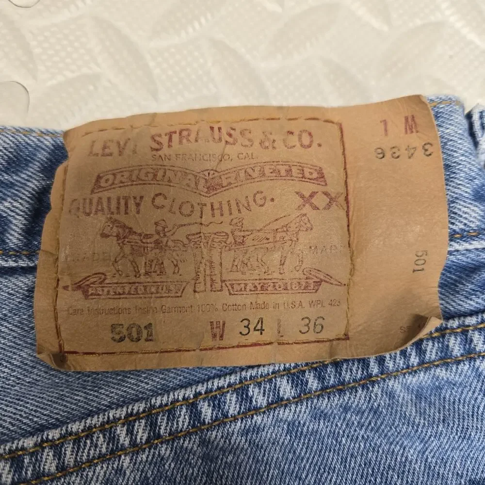 Vintage Levi's 501 Jeans Men 34x36 (Actual 32x34.5) 90's 100% Cotton USA Grunge‎